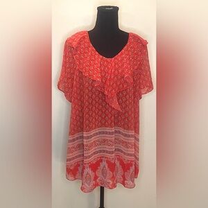 Cato- Boho flowy‎ short-sleeve blouse  Size 18